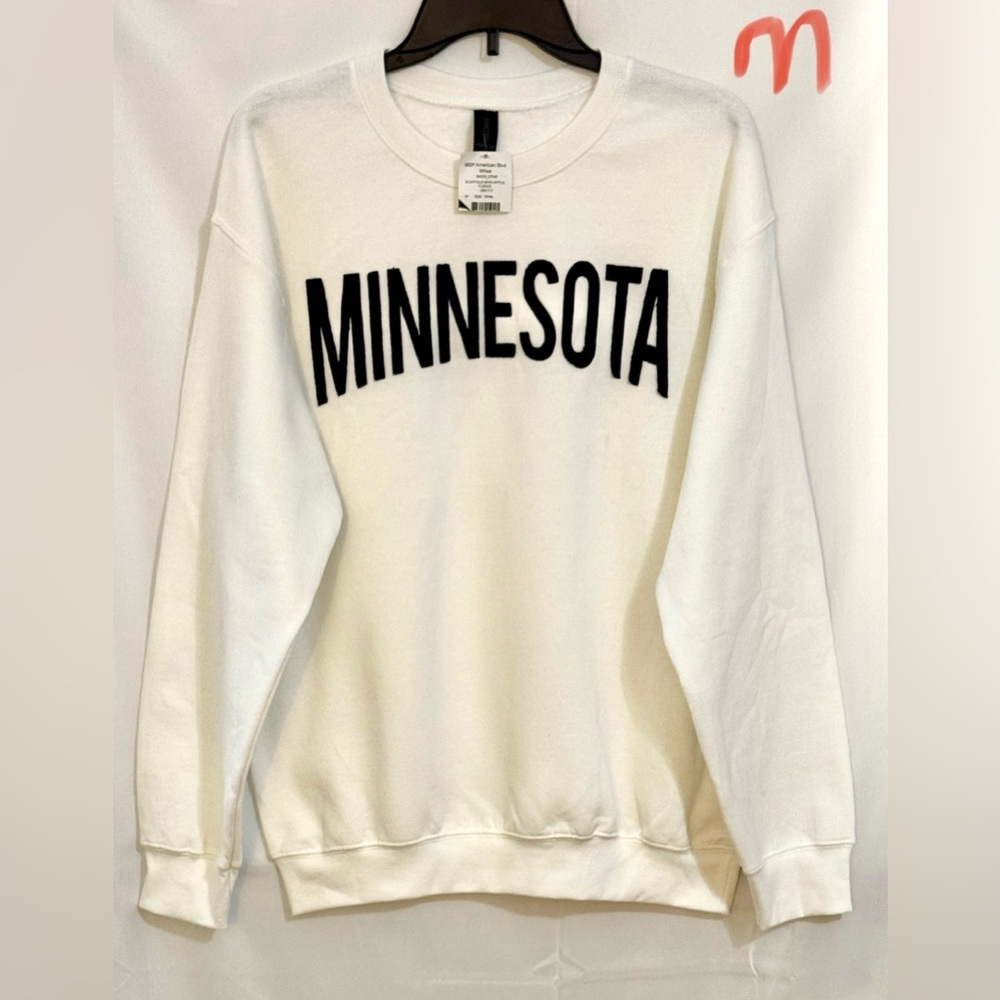 Gildan White Minnesota Crew Neck Sweater